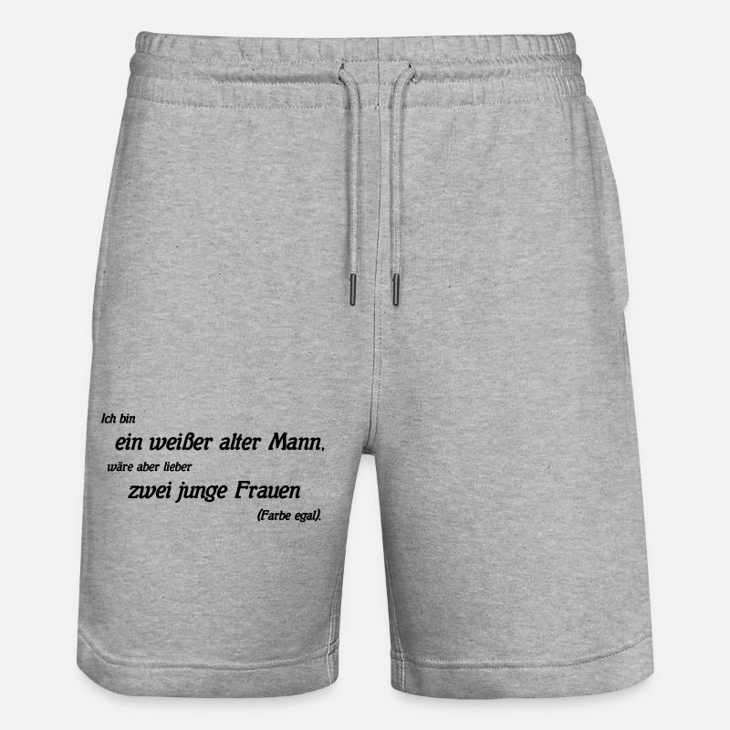 Vieil homme blanc - Short de jogging bio TRAINER Stanley/Stella unisexe - gris chiné