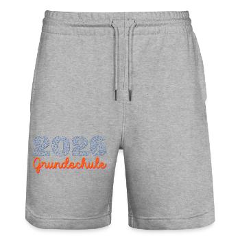 Espace Enfant de l’école primaire 2026 - Short de jogging bio TRAINER Stanley/Stella unisexe - gris chiné - Devant - Nik (191cm) & Marisol (170cm)