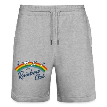 Logo de la musique Rainbow Club - Short de jogging bio TRAINER Stanley/Stella unisexe - gris chiné - Devant - Nik (191cm) & Marisol (170cm)