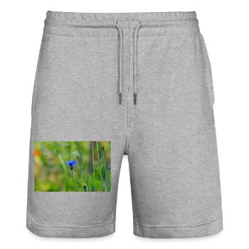 Bleuet - Short de jogging bio TRAINER Stanley/Stella unisexe - gris chiné - Devant - Nik (191cm) & Marisol (170cm)