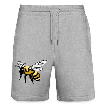 Bee Bee Beekeeper Gift Christmas - Stanley/Stella Trainer Unisex Organic Jogging Shorts - heather grey - Front - Nik (191cm) & Marisol (170cm)