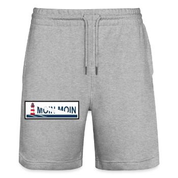 Niedersachsen Moin moin - Stanley/Stella Unisex Bio Joggingshorts Trainer  - Grau meliert - Vorne - Nik (191cm) & Marisol (170cm)