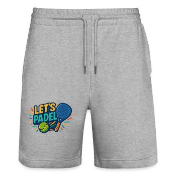 Le motif du padel laisse le padel - Short de jogging bio TRAINER Stanley/Stella unisexe - gris chiné - Devant - Nik (191cm) & Marisol (170cm)