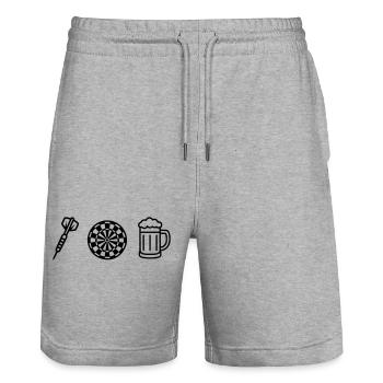Fléchettes, fléchettes, dartfeil-fléchette-bière - Short de jogging bio TRAINER Stanley/Stella unisexe - gris chiné - Devant - Nik (191cm) & Marisol (170cm)