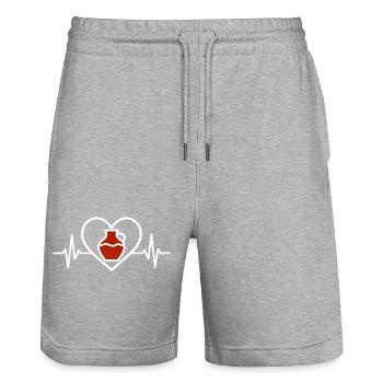 Pottery Heart Ceramic Vase Creative Art - Stanley/Stella Trainer Unisex Organic Jogging Shorts - heather grey - Front - Nik (191cm) & Marisol (170cm)