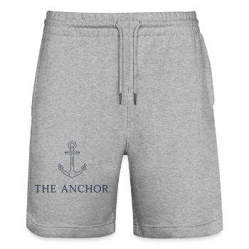 THE ANCHOR. - Stanley/Stella Unisex Bio Joggingshorts Trainer  - Grau meliert - Vorne - Nik (191cm) & Marisol (170cm)