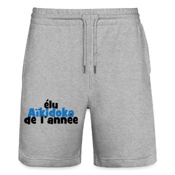 Aikido – Kampfsport – Aikido - Stanley/Stella Unisex Bio Joggingshorts Trainer  - Grau meliert - Vorne - Nik (191cm) & Marisol (170cm)