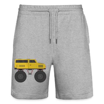 Camion monstre - Short de jogging bio TRAINER Stanley/Stella unisexe - gris chiné - Devant - Nik (191cm) & Marisol (170cm)