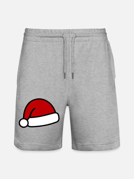 Santa Hat Santa Hat - Stanley/Stella Trainer Unisex Organic Jogging Shorts - heather grey