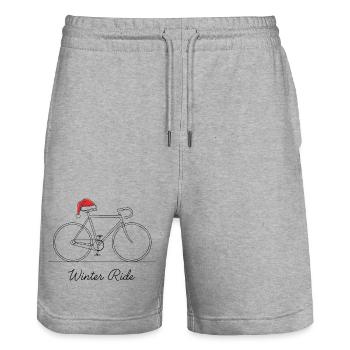 Winter Ride Fahrrad Gliederung - Stanley/Stella Unisex Bio Joggingshorts Trainer  - Grau meliert - Vorne - Nik (191cm) & Marisol (170cm)