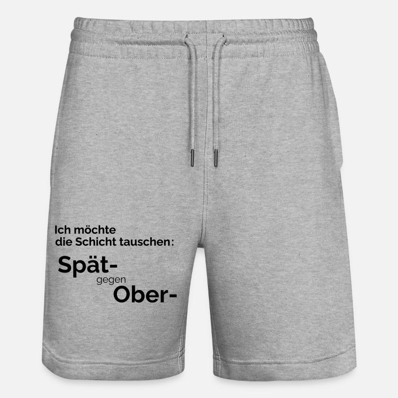 Schicht tauschen - Stanley/Stella Unisex Bio Joggingshorts Trainer  - Grau meliert