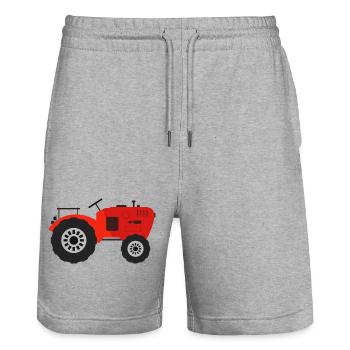 tracteur - Short de jogging bio TRAINER Stanley/Stella unisexe - gris chiné - Devant - Nik (191cm) & Marisol (170cm)