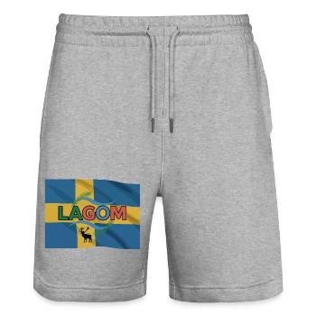 Lagom, Suède - Short de jogging bio TRAINER Stanley/Stella unisexe - gris chiné - Devant - Nik (191cm) & Marisol (170cm)