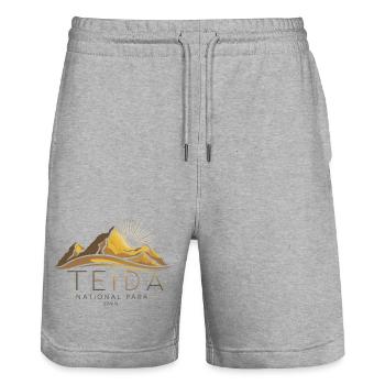 Teide Tenerife Canary Islands Volcano Spain Hiking - Stanley/Stella Trainer Unisex Organic Jogging Shorts - heather grey - Front - Nik (191cm) & Marisol (170cm)