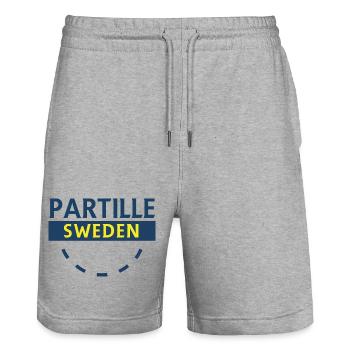 Partille Sweden Logotype - Short de jogging bio TRAINER Stanley/Stella unisexe - gris chiné - Devant - Nik (191cm) & Marisol (170cm)