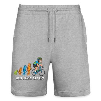 Entwicklung zum Fahrradleben - Stanley/Stella Unisex Bio Joggingshorts Trainer  - Grau meliert - Vorne - Nik (191cm) & Marisol (170cm)
