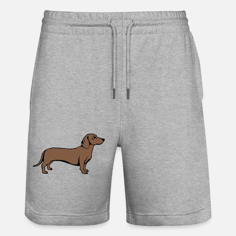 Dachshund Hunde T-shirt Geschenk - Stanley/Stella Unisex Bio Joggingshorts Trainer  - Grau meliert