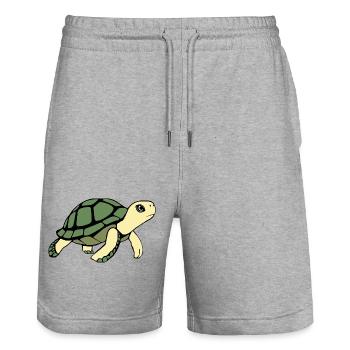 Turtle Turtles - Stanley/Stella Trainer Unisex Organic Jogging Shorts - heather grey - Front - Nik (191cm) & Marisol (170cm)