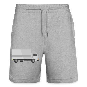 Delivery truck - Stanley/Stella Trainer Unisex Organic Jogging Shorts - heather grey - Front - Nik (191cm) & Marisol (170cm)