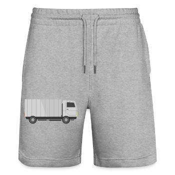 Delivery truck - Stanley/Stella Trainer Unisex Organic Jogging Shorts - heather grey - Front - Nik (191cm) & Marisol (170cm)
