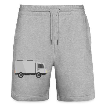 Delivery truck - Stanley/Stella Trainer Unisex Organic Jogging Shorts - heather grey - Front - Nik (191cm) & Marisol (170cm)