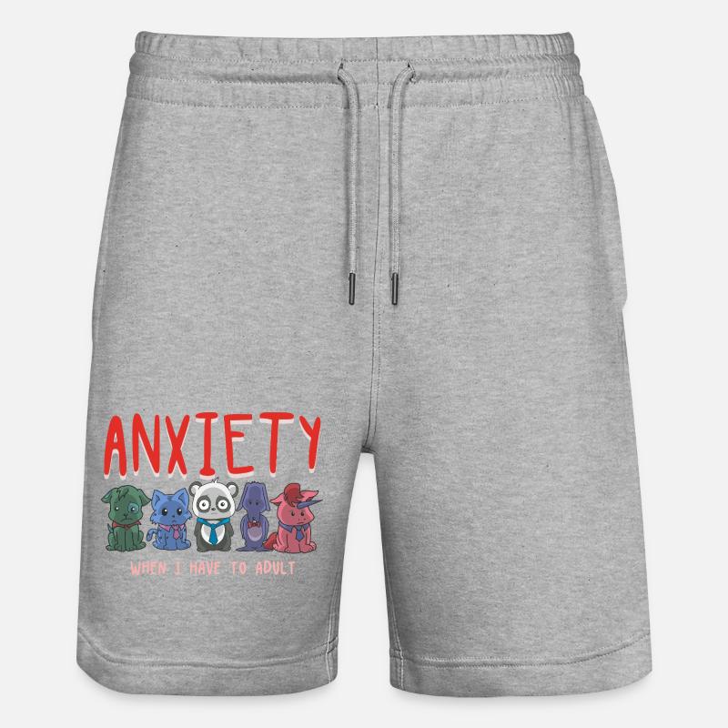Anxiety Squad : Animaux mignons : Lutte adulte - Short de jogging bio TRAINER Stanley/Stella unisexe - gris chiné