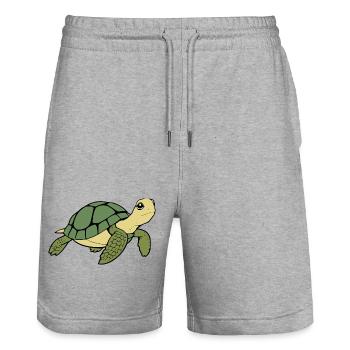 Schildkröten Schildkröten - Stanley/Stella Unisex Bio Joggingshorts Trainer  - Grau meliert - Vorne - Nik (191cm) & Marisol (170cm)