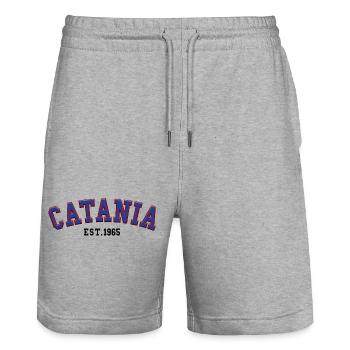 Catania gegründet 1965 - Stanley/Stella Unisex Bio Joggingshorts Trainer  - Grau meliert - Vorne - Nik (191cm) & Marisol (170cm)