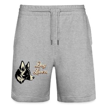Hundeliebe DogLovers - Stanley/Stella Unisex Bio Joggingshorts Trainer  - Grau meliert - Vorne - Nik (191cm) & Marisol (170cm)