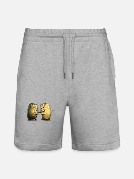 Cabbage Roll and Golubez - Twin Brothers - Stanley/Stella Trainer Unisex Organic Jogging Shorts - heather grey