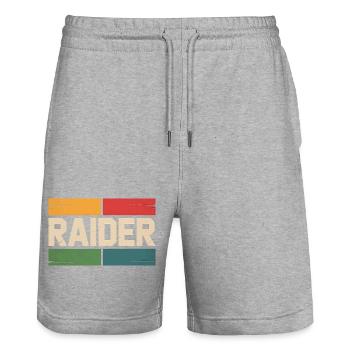Raider Gamer Rétro Vintage Colors RPG Gaming - Short de jogging bio TRAINER Stanley/Stella unisexe - gris chiné - Devant - Nik (191cm) & Marisol (170cm)