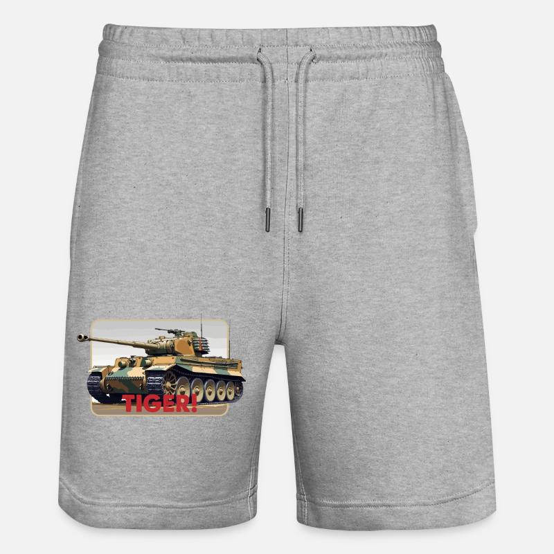 Illustration du char Tiger - Short de jogging bio TRAINER Stanley/Stella unisexe - gris chiné