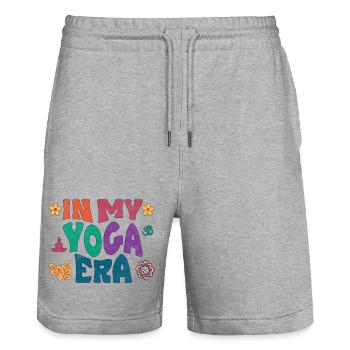 À l’époque du yoga - Short de jogging bio TRAINER Stanley/Stella unisexe - gris chiné - Devant - Nik (191cm) & Marisol (170cm)