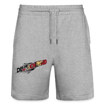 Deutschland Adler in Bewegung - Stanley/Stella Trainer Unisex Organic Jogging Shorts - heather grey - Front - Nik (191cm) & Marisol (170cm)