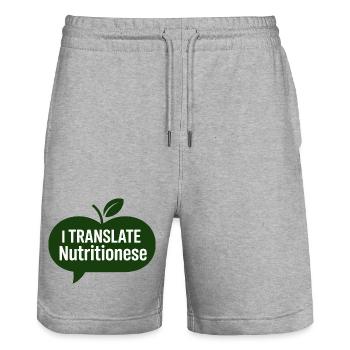 I Translate Nutritionese Dietitian Expert - Stanley/Stella Trainer Unisex Organic Jogging Shorts - heather grey - Front - Nik (191cm) & Marisol (170cm)