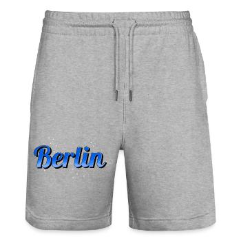 Berlin - Stanley/Stella Unisex Bio Joggingshorts Trainer  - Grau meliert - Vorne - Nik (191cm) & Marisol (170cm)