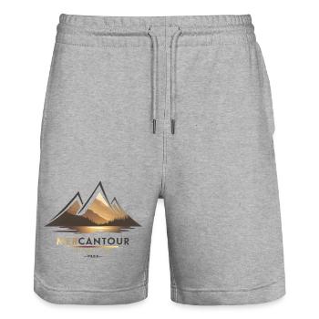 Mercantour National Park Southern Alps Valley - Stanley/Stella Trainer Unisex Organic Jogging Shorts - heather grey - Front - Nik (191cm) & Marisol (170cm)