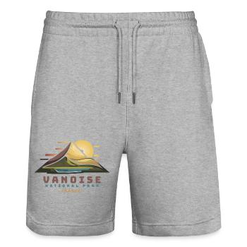 Teide Tenerife Canary Islands Volcano Souvenir Gift - Stanley/Stella Trainer Unisex Organic Jogging Shorts - heather grey - Front - Nik (191cm) & Marisol (170cm)