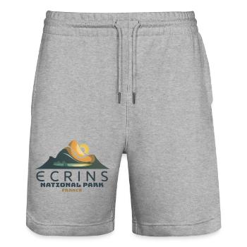 Écrins Parc National Alpes Françaises Glaciers - Short de jogging bio TRAINER Stanley/Stella unisexe - gris chiné - Devant - Nik (191cm) & Marisol (170cm)