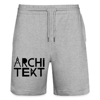 Architekt Schriftzug mit Zirkel - Stanley/Stella Unisex Bio Joggingshorts Trainer  - Grau meliert - Vorne - Nik (191cm) & Marisol (170cm)