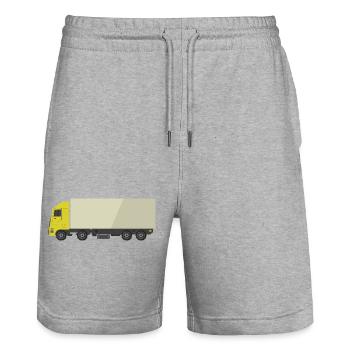 Lkw - Stanley/Stella Unisex Bio Joggingshorts Trainer  - Grau meliert - Vorne - Nik (191cm) & Marisol (170cm)