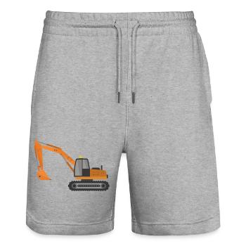 Excavatrice - Short de jogging bio TRAINER Stanley/Stella unisexe - gris chiné - Devant - Nik (191cm) & Marisol (170cm)