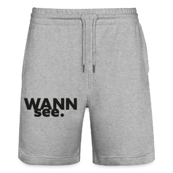 Collection GIUDAN Berlin : Wannsee - Short de jogging bio TRAINER Stanley/Stella unisexe - gris chiné - Devant - Nik (191cm) & Marisol (170cm)