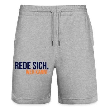 GIUDAN Jugendwort 25 Collection Rede sich wer kann - Stanley/Stella Unisex Bio Joggingshorts Trainer  - Grau meliert - Vorne - Nik (191cm) & Marisol (170cm)