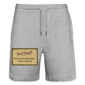 Booze Doesn’t Boost Beauty – Lowers Standards - Stanley/Stella Unisex Bio Joggingshorts Trainer  - Grau meliert - Vorne - Nik (191cm) & Marisol (170cm)