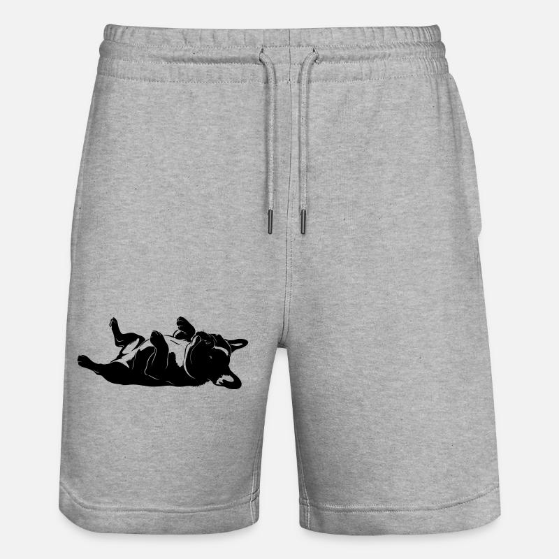 Chien allongé sur le dos - Short de jogging bio TRAINER Stanley/Stella unisexe - gris chiné