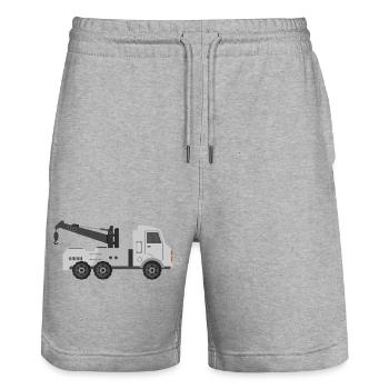 Tow truck - Stanley/Stella Trainer Unisex Organic Jogging Shorts - heather grey - Front - Nik (191cm) & Marisol (170cm)