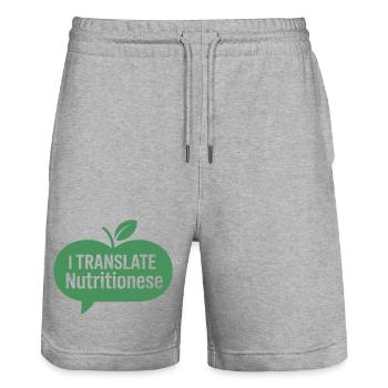 Registered Dietitian Nutrition Communication - Stanley/Stella Trainer Unisex Organic Jogging Shorts - heather grey - Front - Nik (191cm) & Marisol (170cm)