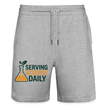Evidenzbasierte Ernährungsgeräte für registrierte Diätisten - Stanley/Stella Unisex Bio Joggingshorts Trainer  - Grau meliert - Vorne - Nik (191cm) & Marisol (170cm)