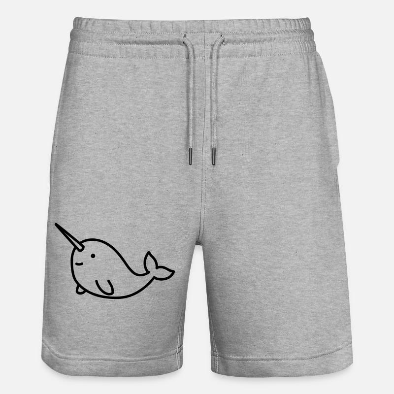 Narwal - Stanley/Stella Unisex Bio Joggingshorts Trainer  - Grau meliert